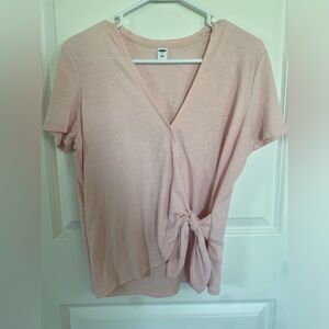 Womens blush tie blouse